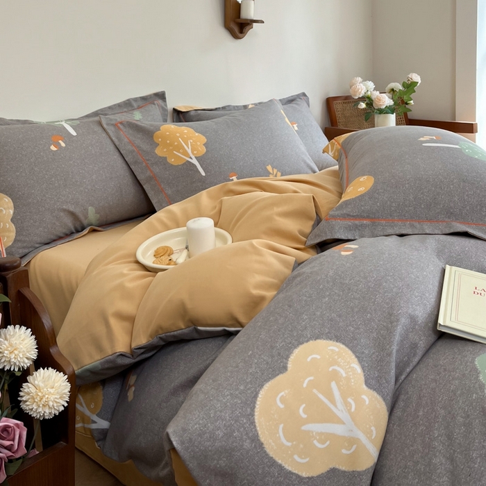 91家纺网 家纺一手货源 找家纺 艾迪尚家纺 2025新款生态全棉磨毛印花四件套--单被套 寻迹
