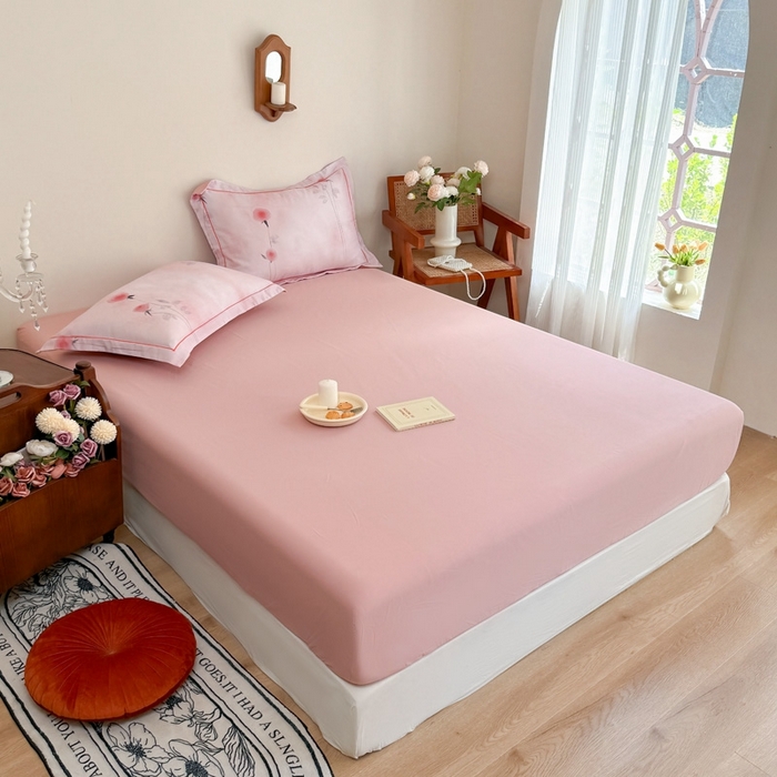 91家纺网 家纺一手货源 找家纺 艾迪尚家纺 2025新款生态全棉磨毛印花四件套--单被套 爱意随风-粉