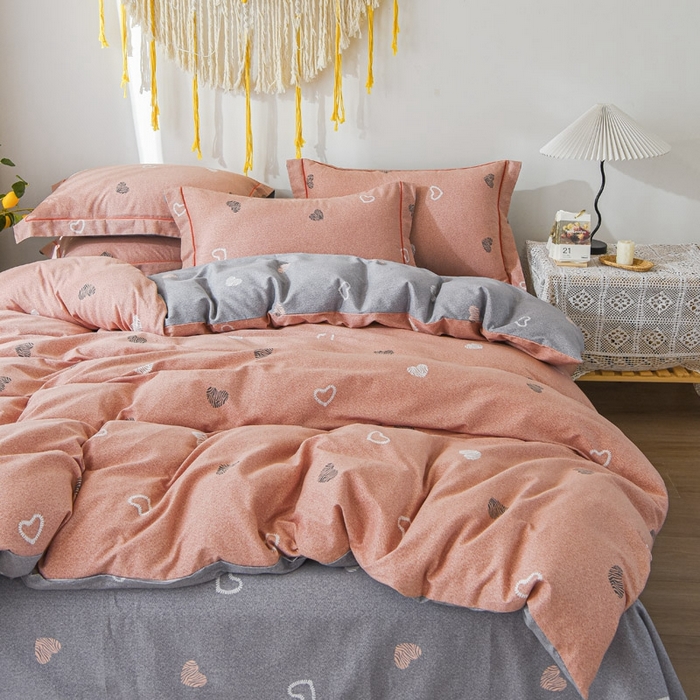 91家纺网 家纺一手货源 找家纺 艾迪尚家纺 2025新款生态全棉磨毛印花四件套--单被套 安吉拉-粉