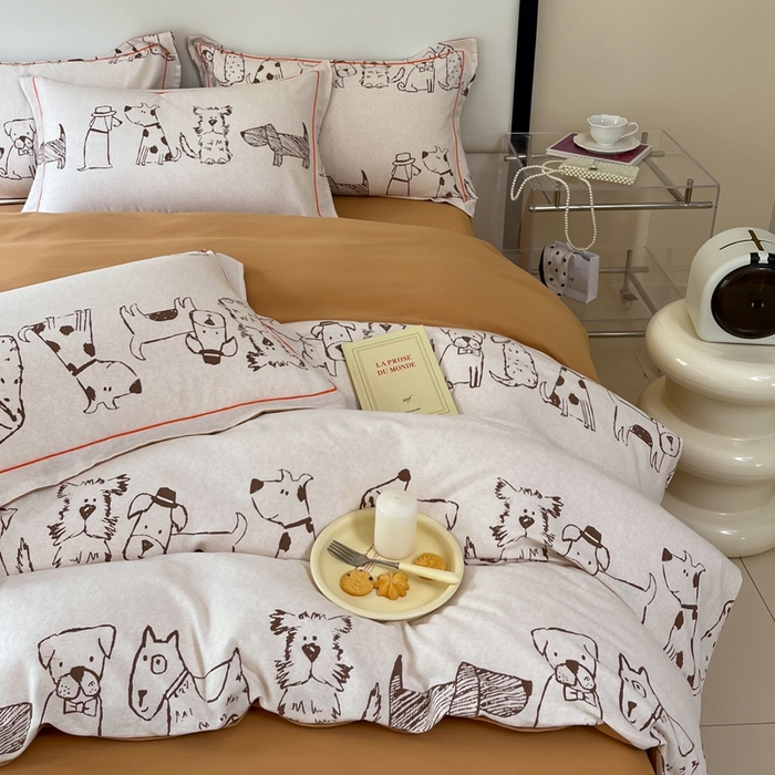 91家纺网 家纺一手货源 找家纺 艾迪尚家纺 2025新款生态全棉磨毛印花四件套--单被套 旺仔派