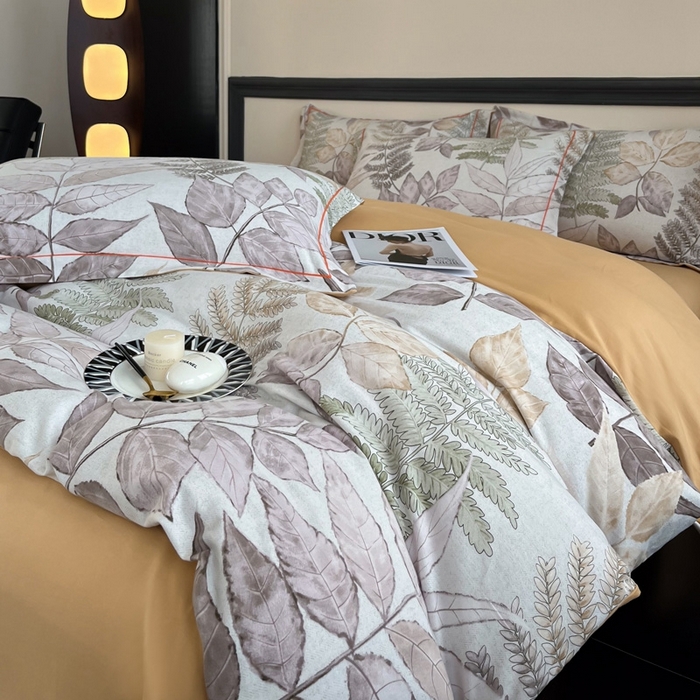 91家纺网 家纺一手货源 找家纺 艾迪尚家纺 2025新款生态全棉磨毛印花四件套--单被套 月溪