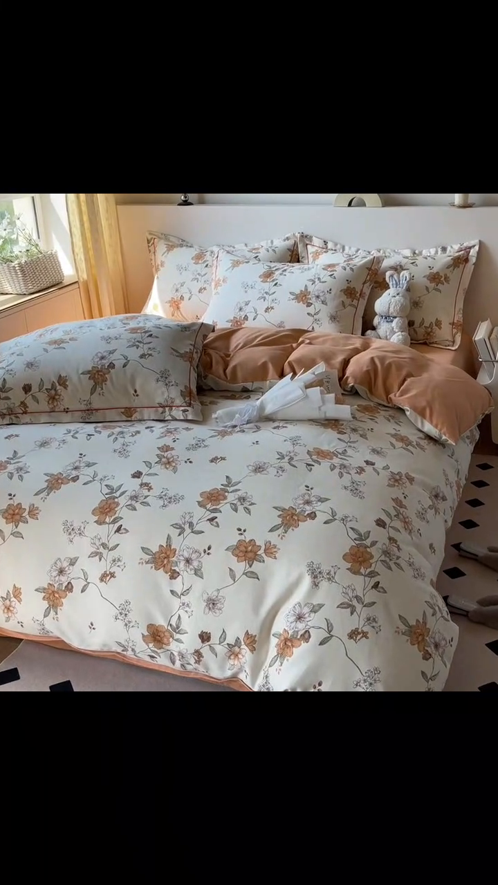 91家纺网 家纺一手货源 找家纺 艾迪尚家纺 2025新款生态全棉磨毛印花四件套 宁静—米