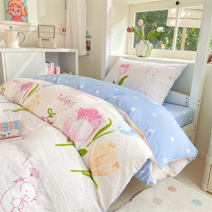 91家纺网 家纺一手货源 找家纺 （总）盛秋家纺 2025新款卡通印花学生三件套四件套