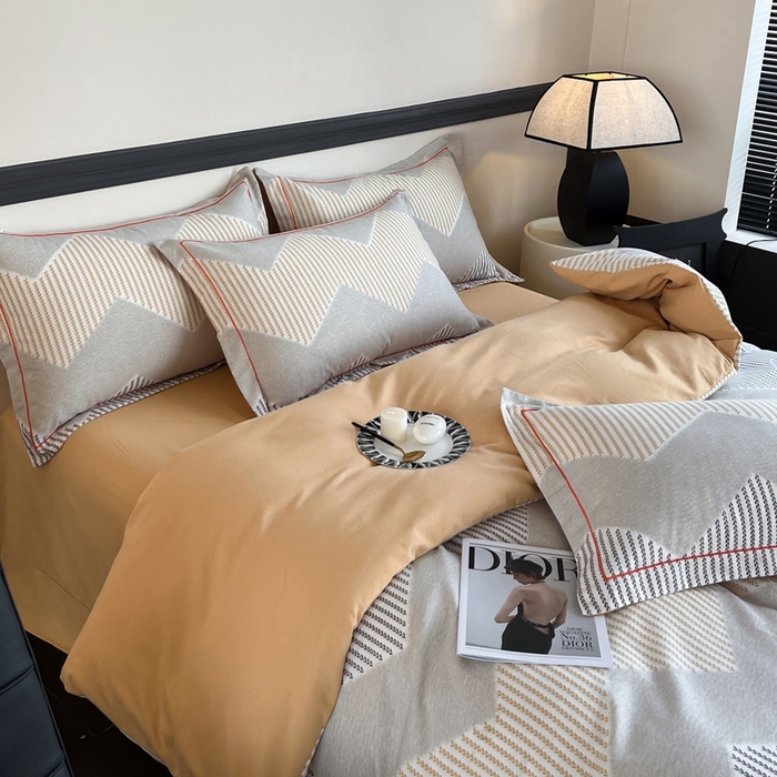 91家纺网 家纺一手货源 找家纺 艾迪尚家纺 2025新款生态全棉磨毛印花四件套 织锦