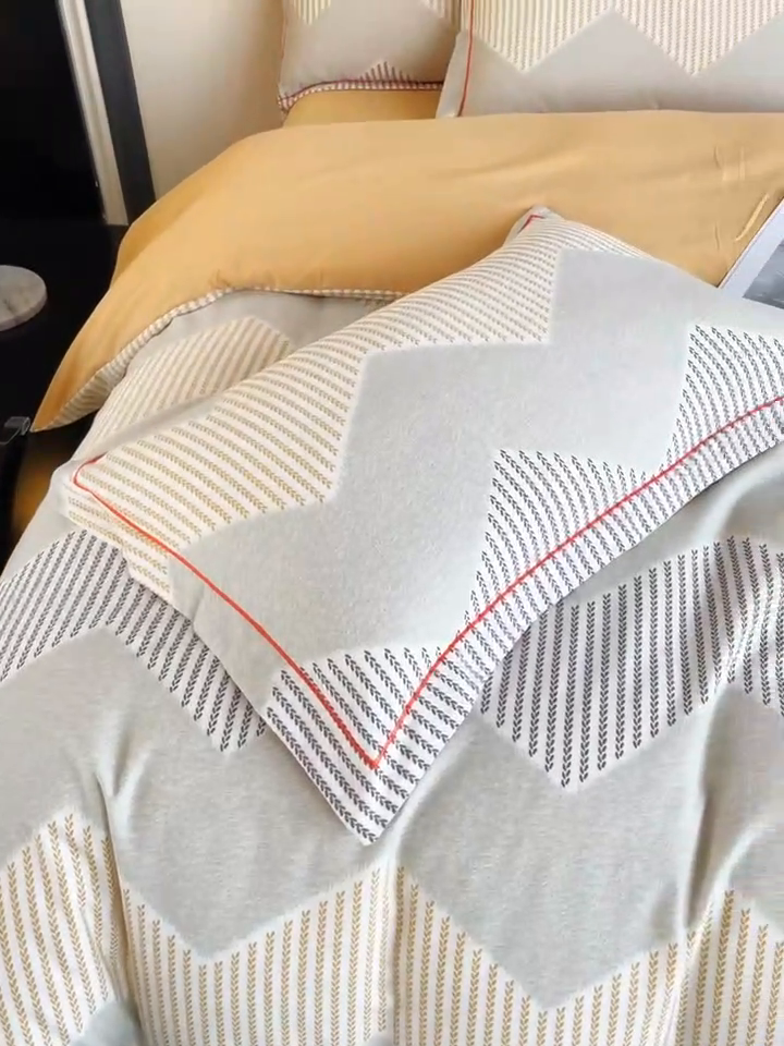 91家纺网 家纺一手货源 找家纺 艾迪尚家纺 2025新款生态全棉磨毛印花四件套 织锦