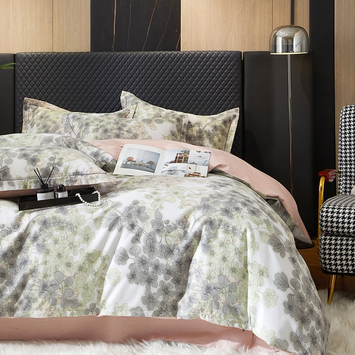 91家纺网 家纺一手货源 找家纺 帛美家纺 2024新款全棉生态磨毛印花四件套 花珊