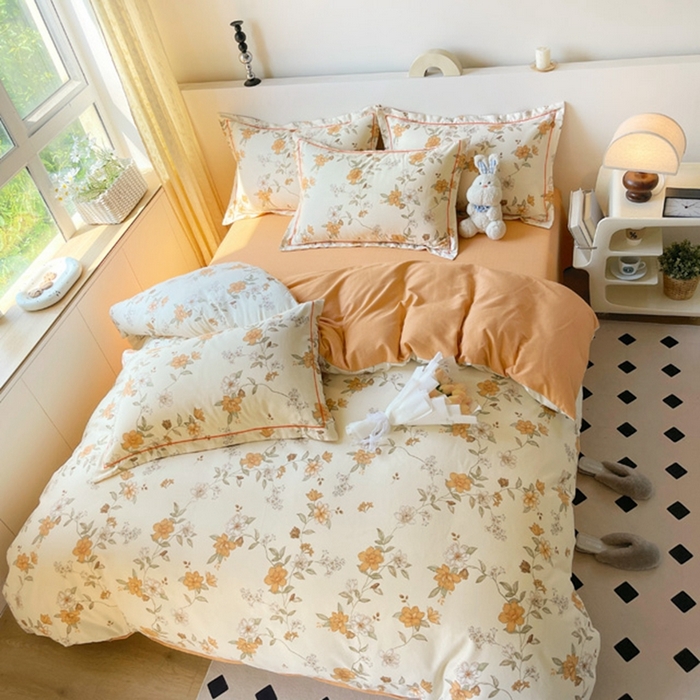 91家纺网 家纺一手货源 找家纺 艾迪尚家纺 2025新款生态全棉磨毛印花四件套--单被套 宁静—米