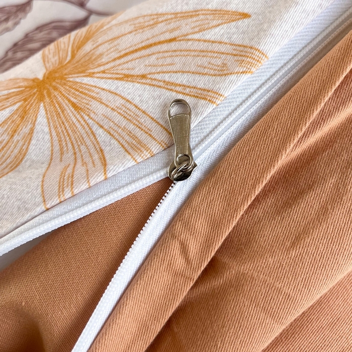 91家纺网 家纺一手货源 找家纺 艾迪尚家纺 2025新款生态全棉磨毛印花四件套 琼瑶-桔