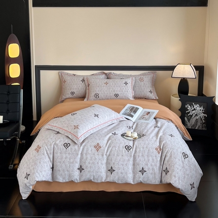 艾迪尚家纺 2025新款生态全棉磨毛印花四件套 库洛