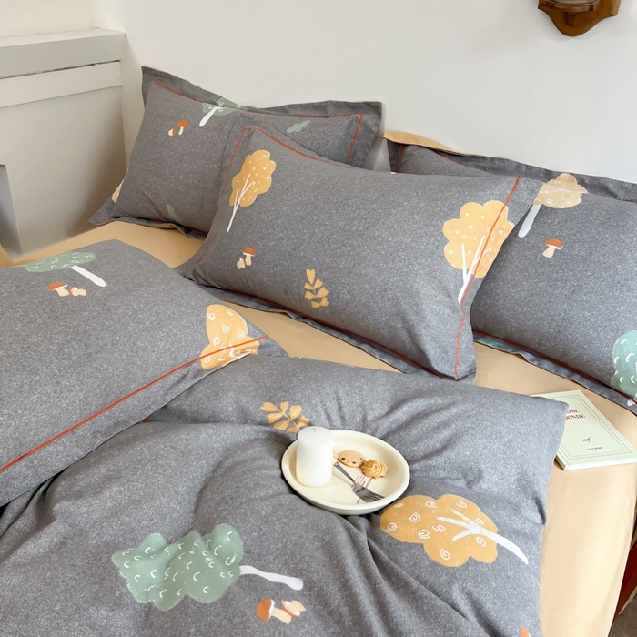 91家纺网 家纺一手货源 找家纺 艾迪尚家纺 2025新款生态全棉磨毛印花四件套 寻迹