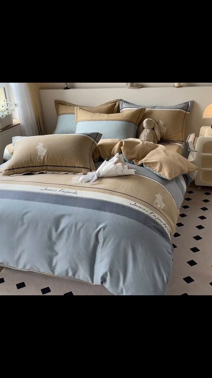 91家纺网 家纺一手货源 找家纺 艾迪尚家纺 2025新款生态全棉磨毛印花四件套 普罗迪—兰