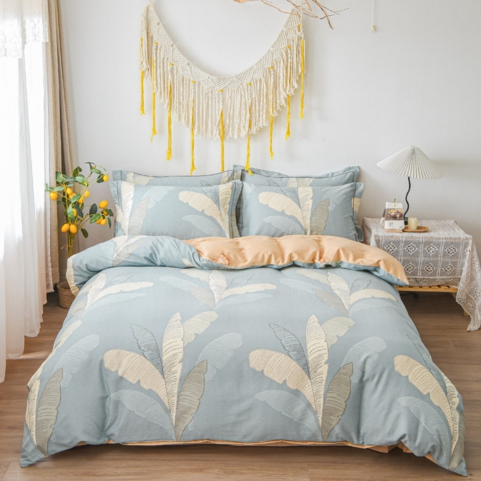 91家纺网 家纺一手货源 找家纺 艾迪尚家纺 2025新款生态全棉磨毛印花四件套 玉树