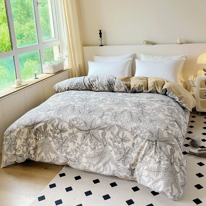 91家纺网 家纺一手货源 找家纺 艾迪尚家纺 2025新款生态全棉磨毛印花四件套--单被套 热带雨林