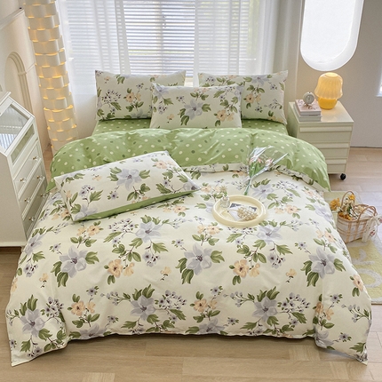 宇彬家纺 2024新款13372全棉印花四件套和单被套水墨意境