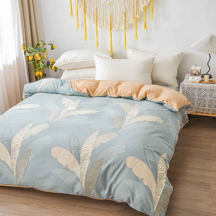 91家纺网 家纺一手货源 找家纺 艾迪尚家纺 2025新款生态全棉磨毛印花四件套--单被套 玉树