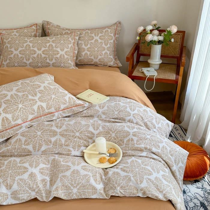 91家纺网 家纺一手货源 找家纺 艾迪尚家纺 2025新款生态全棉磨毛印花四件套--单被套 罗薇