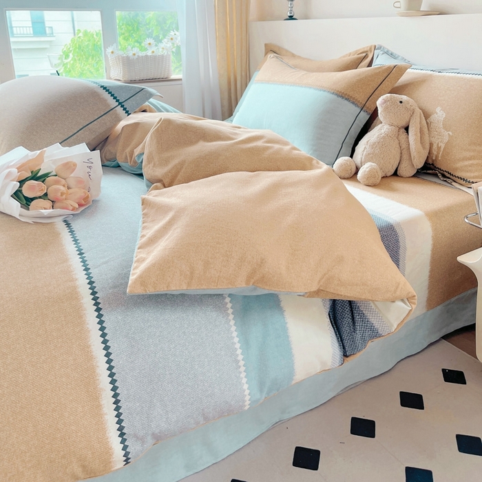 91家纺网 家纺一手货源 找家纺 艾迪尚家纺 2025新款生态全棉磨毛印花四件套 普罗迪—兰