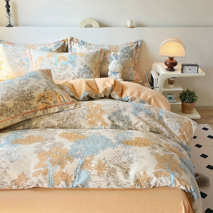 91家纺网 家纺一手货源 找家纺 艾迪尚家纺 2025新款生态全棉磨毛印花四件套 玛德里