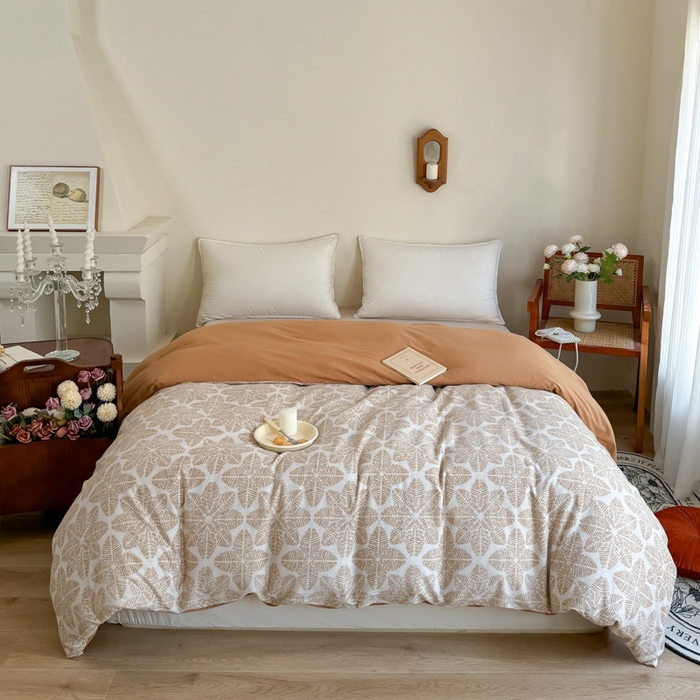 91家纺网 家纺一手货源 找家纺 艾迪尚家纺 2025新款生态全棉磨毛印花四件套--单被套 罗薇