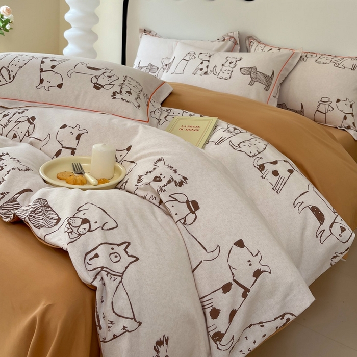 91家纺网 家纺一手货源 找家纺 艾迪尚家纺 2025新款生态全棉磨毛印花四件套--单被套 旺仔派