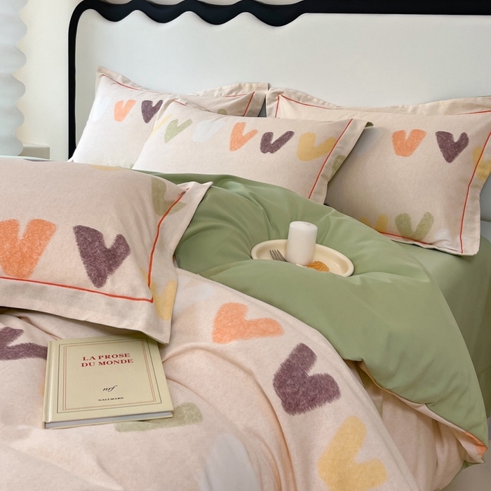 91家纺网 家纺一手货源 找家纺 艾迪尚家纺 2025新款生态全棉磨毛印花四件套--单被套 字母韵味