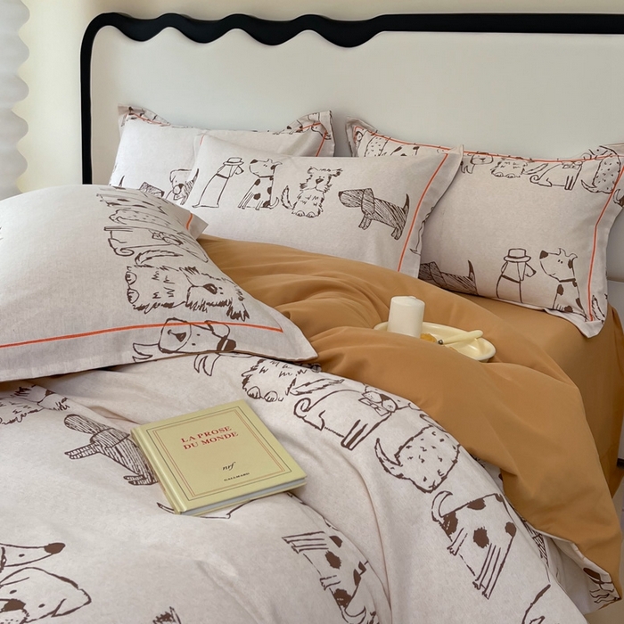 91家纺网 家纺一手货源 找家纺 艾迪尚家纺 2025新款生态全棉磨毛印花四件套--单被套 旺仔派