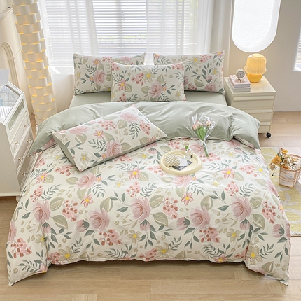 宇彬家纺 2024新款13372全棉印花四件套和单被套芳华