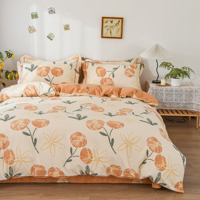 91家纺网 家纺一手货源 找家纺 艾迪尚家纺 2025新款生态全棉磨毛印花四件套 怡悦