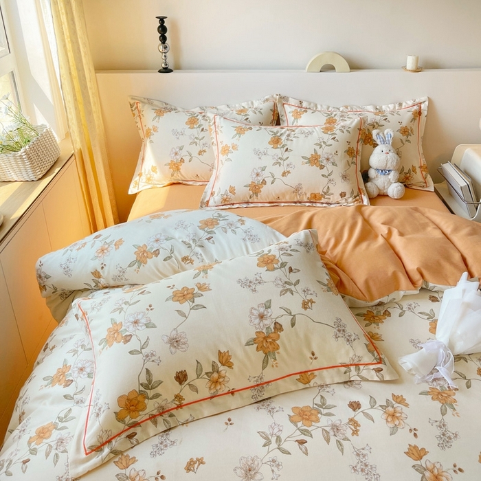 91家纺网 家纺一手货源 找家纺 艾迪尚家纺 2025新款生态全棉磨毛印花四件套--单被套 宁静—米