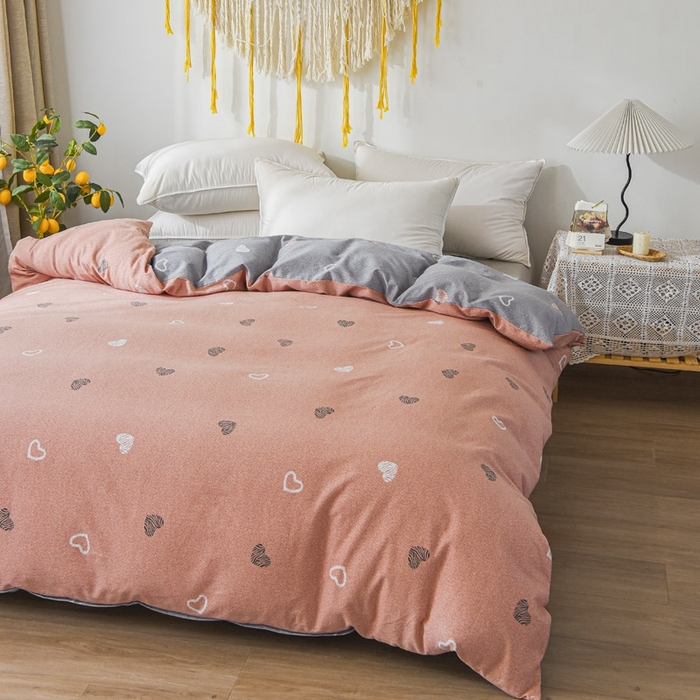 91家纺网 家纺一手货源 找家纺 艾迪尚家纺 2025新款生态全棉磨毛印花四件套--单被套 安吉拉-粉