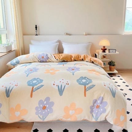 91家纺网 家纺一手货源 找家纺 （总）艾迪尚家纺 2025新款生态全棉磨毛印花四件套--单被套