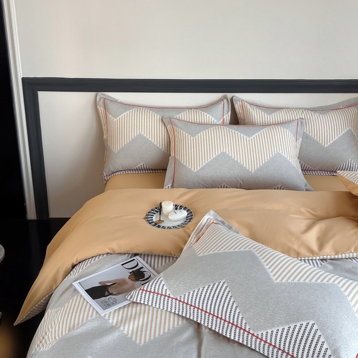 91家纺网 家纺一手货源 找家纺 艾迪尚家纺 2025新款生态全棉磨毛印花四件套 织锦