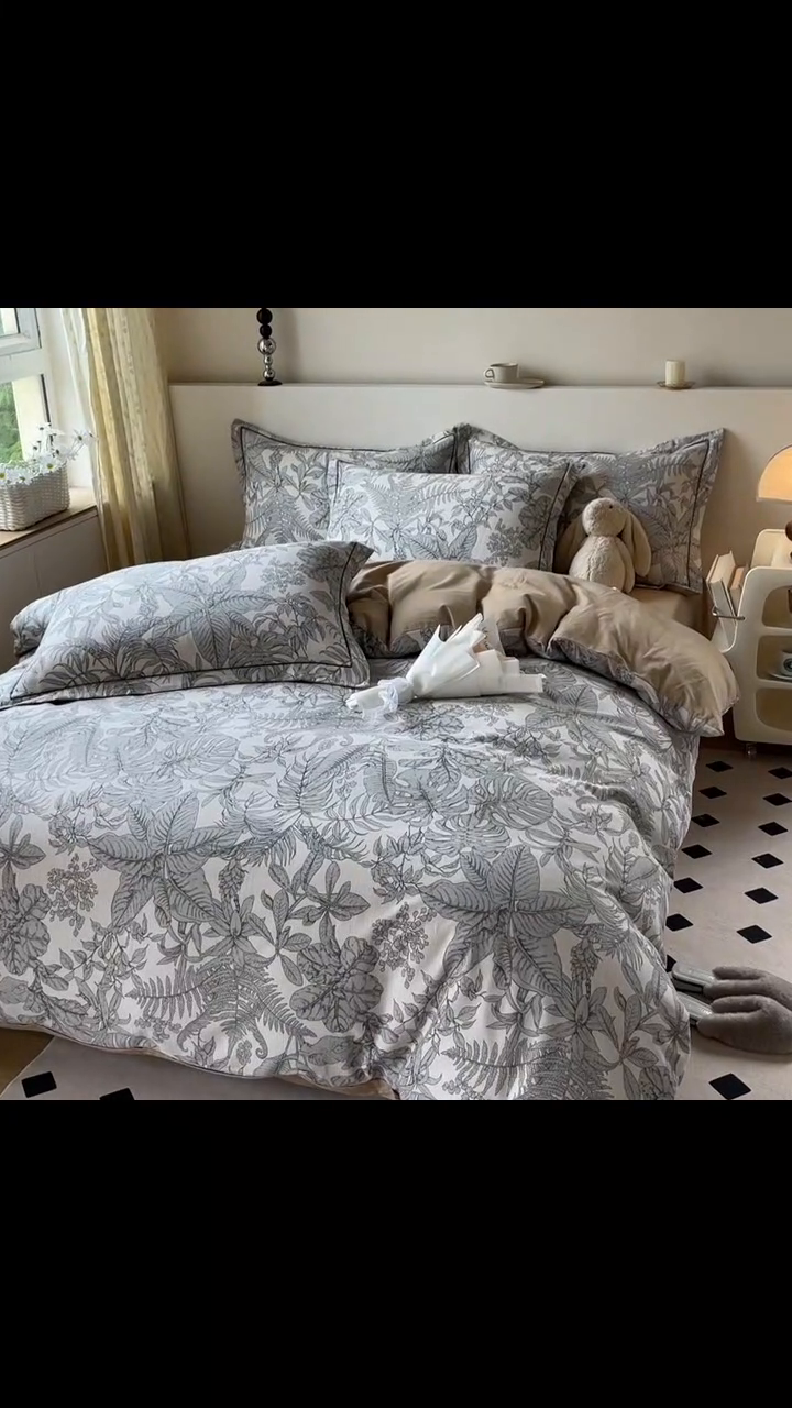 91家纺网 家纺一手货源 找家纺 艾迪尚家纺 2025新款生态全棉磨毛印花四件套 热带雨林