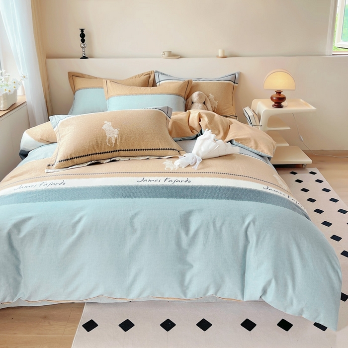 91家纺网 家纺一手货源 找家纺 艾迪尚家纺 2025新款生态全棉磨毛印花四件套 普罗迪—兰