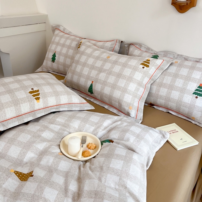 91家纺网 家纺一手货源 找家纺 艾迪尚家纺 2025新款生态全棉磨毛印花四件套 圣诞序曲