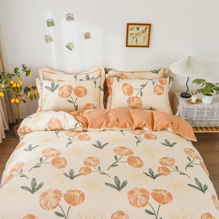 91家纺网 家纺一手货源 找家纺 艾迪尚家纺 2025新款生态全棉磨毛印花四件套 怡悦