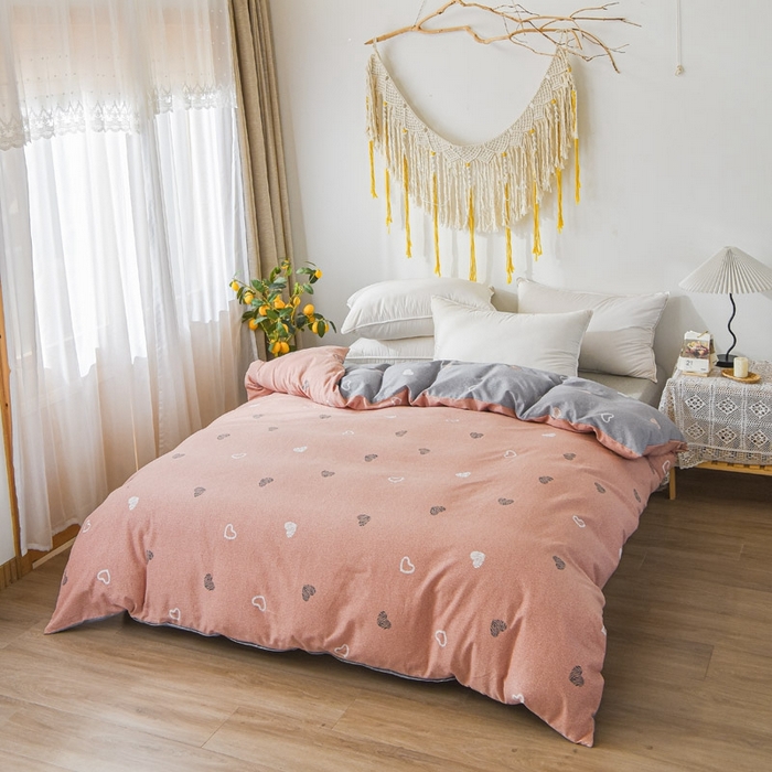 91家纺网 家纺一手货源 找家纺 艾迪尚家纺 2025新款生态全棉磨毛印花四件套--单被套 安吉拉-粉