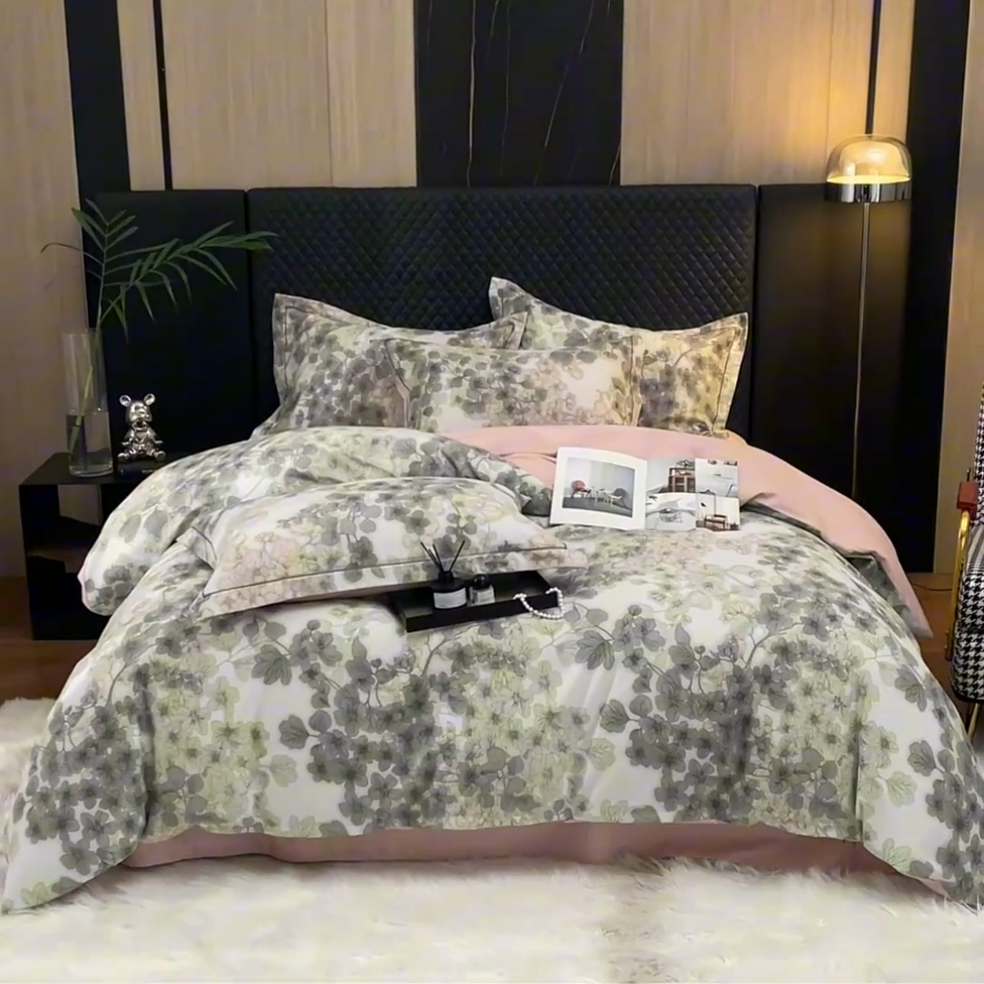 91家纺网 家纺一手货源 找家纺 帛美家纺 2024新款全棉生态磨毛印花四件套 花珊