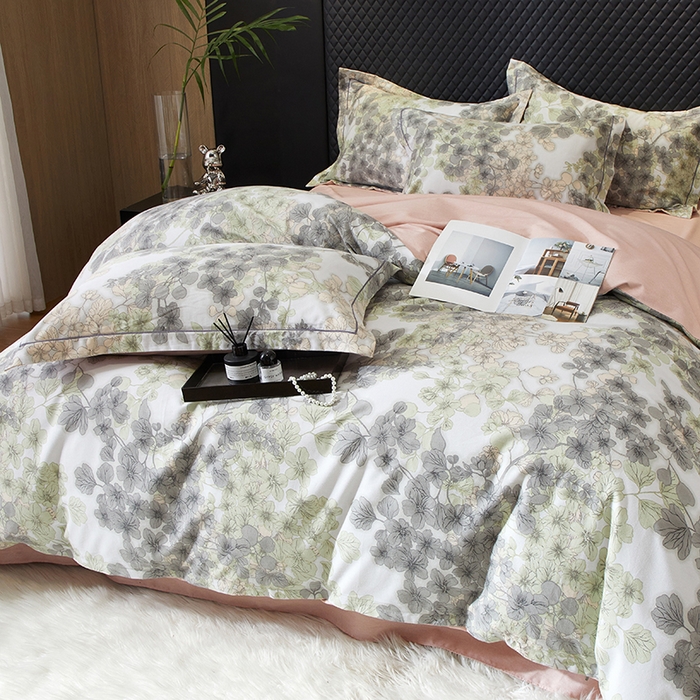 91家纺网 家纺一手货源 找家纺 帛美家纺 2024新款全棉生态磨毛印花四件套 花珊