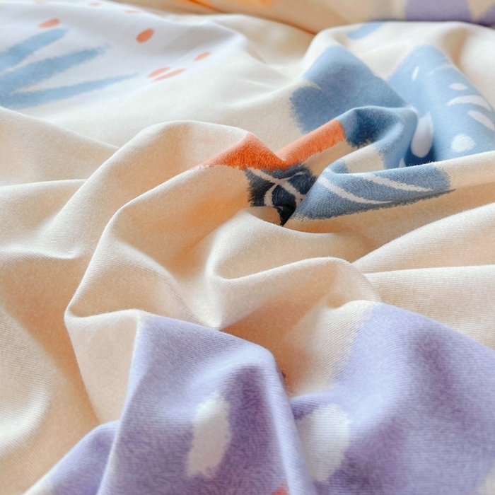 91家纺网 家纺一手货源 找家纺 艾迪尚家纺 2025新款生态全棉磨毛印花四件套 时光向暖—米