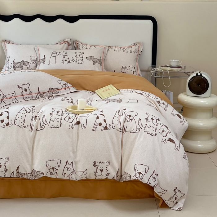 91家纺网 家纺一手货源 找家纺 艾迪尚家纺 2025新款生态全棉磨毛印花四件套--单被套 旺仔派