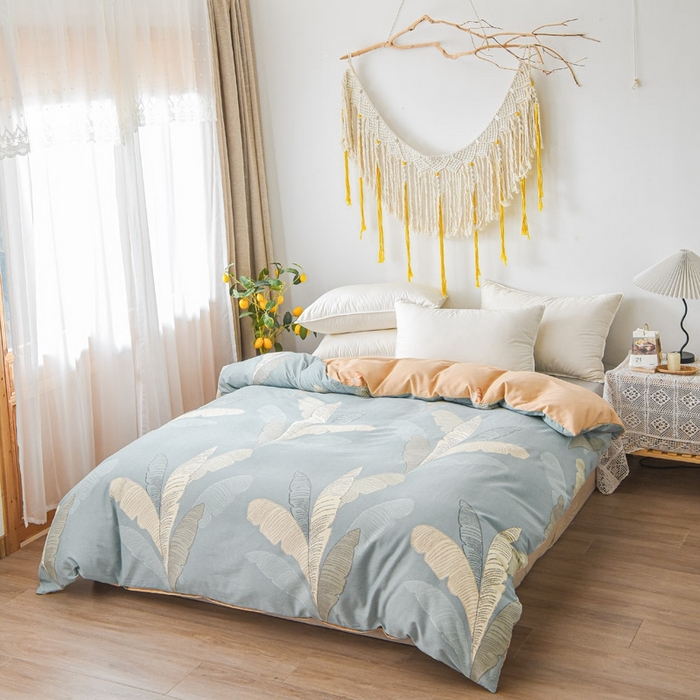 91家纺网 家纺一手货源 找家纺 艾迪尚家纺 2025新款生态全棉磨毛印花四件套--单被套 玉树