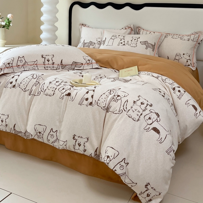 91家纺网 家纺一手货源 找家纺 艾迪尚家纺 2025新款生态全棉磨毛印花四件套--单被套 旺仔派