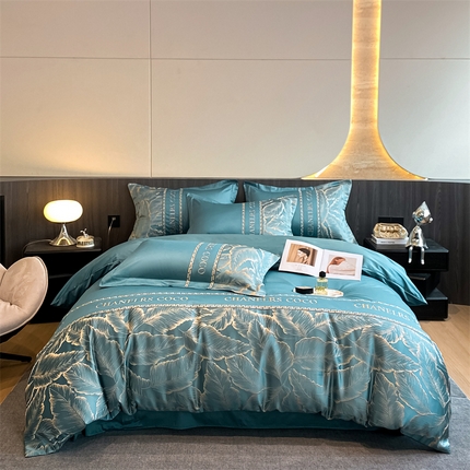 91家纺网 家纺一手货源 找家纺 （总）慕色家纺 2024新款全棉刺绣四件套-雨林系列