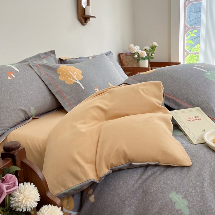 91家纺网 家纺一手货源 找家纺 艾迪尚家纺 2025新款生态全棉磨毛印花四件套--单被套 寻迹