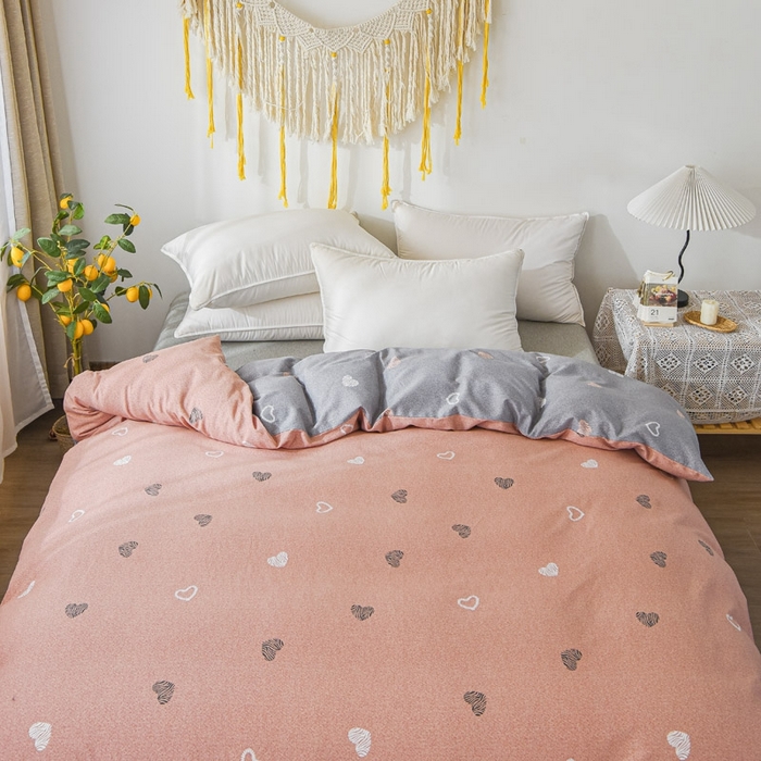 91家纺网 家纺一手货源 找家纺 艾迪尚家纺 2025新款生态全棉磨毛印花四件套--单被套 安吉拉-粉