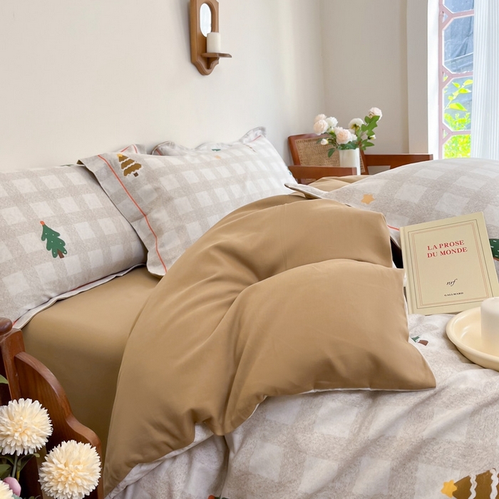 91家纺网 家纺一手货源 找家纺 艾迪尚家纺 2025新款生态全棉磨毛印花四件套 圣诞序曲