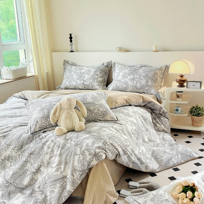 91家纺网 家纺一手货源 找家纺 艾迪尚家纺 2025新款生态全棉磨毛印花四件套 热带雨林