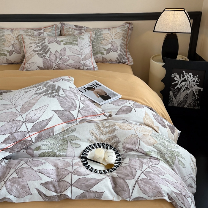 91家纺网 家纺一手货源 找家纺 艾迪尚家纺 2025新款生态全棉磨毛印花四件套--单被套 月溪