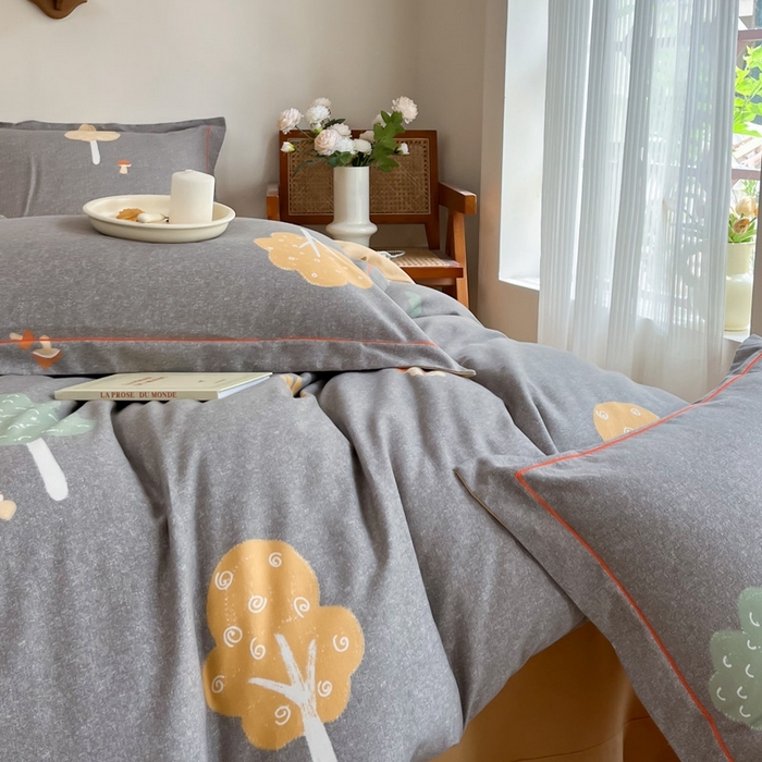 91家纺网 家纺一手货源 找家纺 艾迪尚家纺 2025新款生态全棉磨毛印花四件套--单被套 寻迹